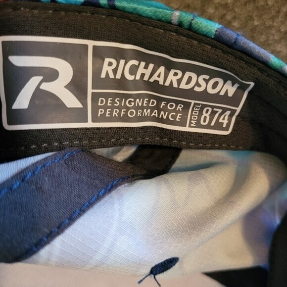 Richardson 874 Casual Performance Hat Geometric Camo Blue - Picture 10 of 10
